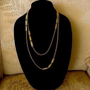 Vintage Monet long gold necklace